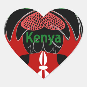 Pegatina En Forma De Corazón Kenia