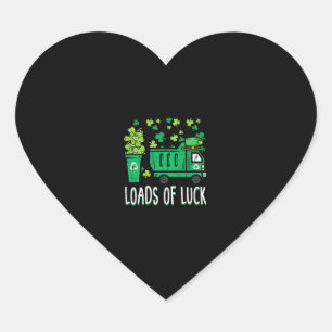 Pegatina En Forma De Corazón Kids St Patricks Day Garbage Truck Load Of Luck to