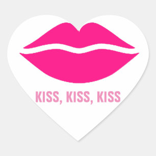 PEGATINA EN FORMA DE CORAZÓN KISS, KISS, KISS
