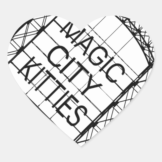 Pegatina En Forma De Corazón Kitties de Magic City (Anverso)