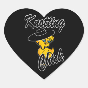 Pegatina En Forma De Corazón Knoting Chick #4