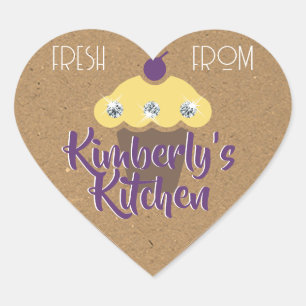 Pegatina En Forma De Corazón Kraft Paper Cute Purpurina púrpura Diamante de imi