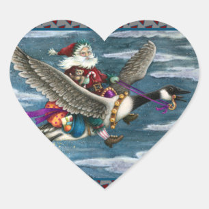 PEGATINA EN FORMA DE CORAZÓN KRIS KRINGLE Y JUGUETES SOBRE LOS NAVIDADES DE GOO