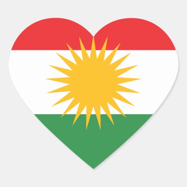 Pegatina En Forma De Corazón kurdistán (Anverso)