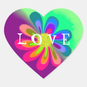 Pegatina En Forma De Corazón L flor de O V E