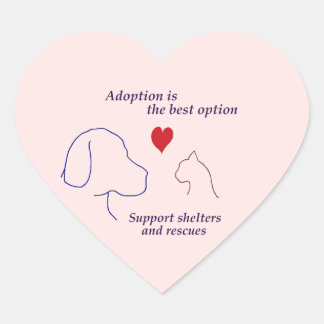 Pegatina En Forma De Corazón La adopción es la mejor opción