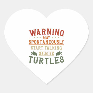 Pegatina En Forma De Corazón La advertencia de tortuga marina puede