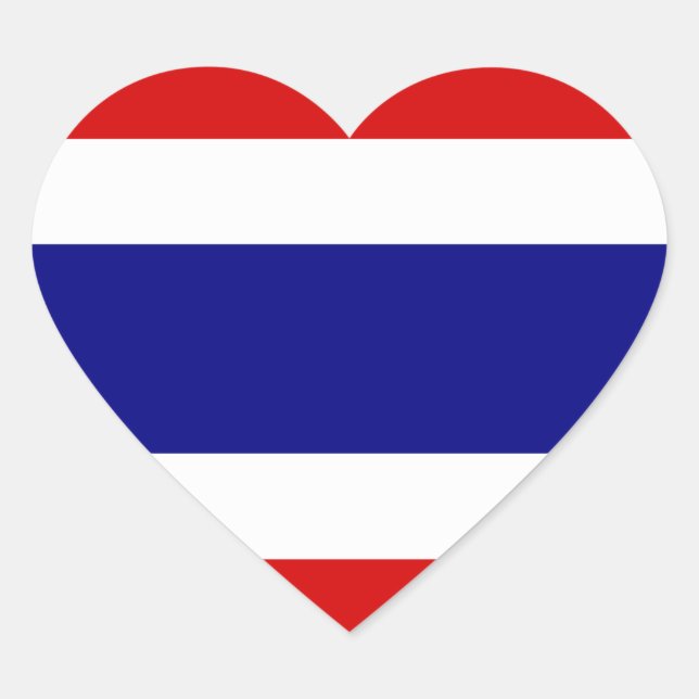 Pegatina En Forma De Corazón La bandera de Tailandia (Anverso)