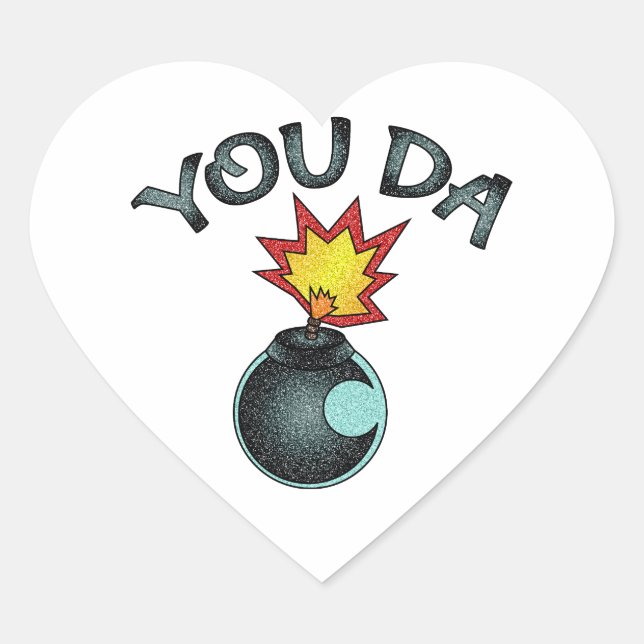 Pegatina En Forma De Corazón La bomba Purpurina (Anverso)