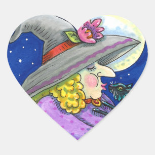 PEGATINA EN FORMA DE CORAZÓN LA BRAZA ES PEQUEÑA CON KITTEN, GATO NEGRO KISSES