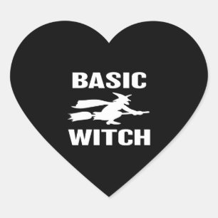 Pegatina En Forma De Corazón La bruja básica divertida Halloween diciendo mujer