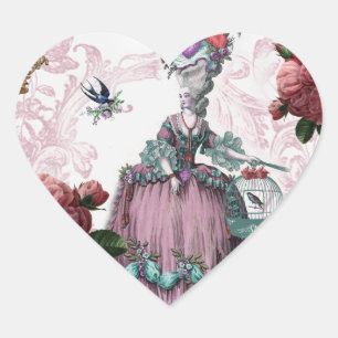 Pegatina En Forma De Corazón la cage aux oiseaux (La jaula)