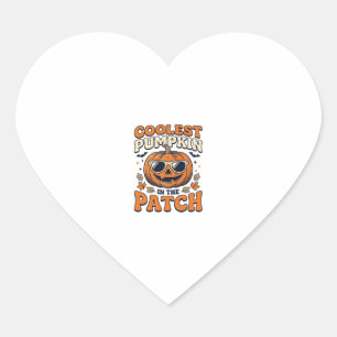 Pegatina En Forma De Corazón La Calabaza Más Genial Del Parche de Halloween Cam