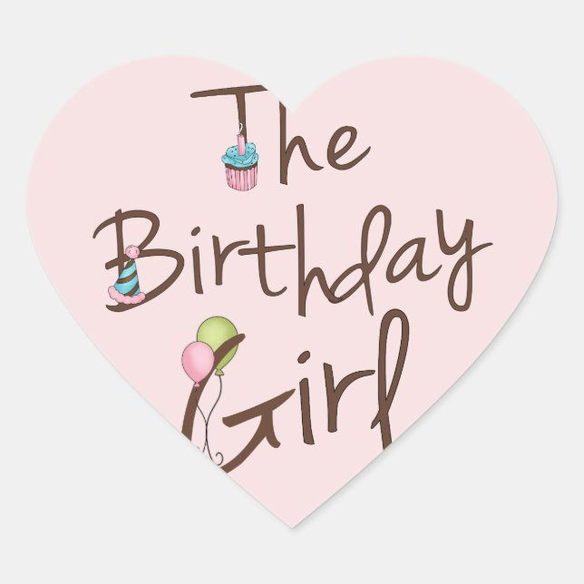 Pegatina En Forma De Corazón La Cumpleañera (Anverso)
