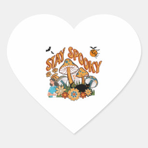 Pegatina En Forma De Corazón La enfermera de Halloween se queda asustada
