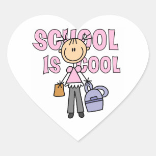 Pegatina En Forma De Corazón La escuela de chica es Guay