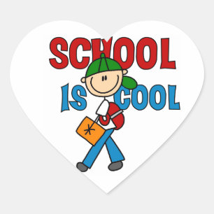 Pegatina En Forma De Corazón La escuela de chicos es Guay