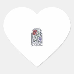 Pegatina En Forma De Corazón La fe floral vintage de Dios tiene esto