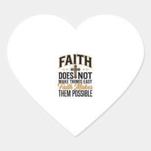Pegatina En Forma De Corazón La fe los hace posibles Tipografía cristiana Des