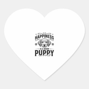 Pegatina En Forma De Corazón La Felicidad Es Un Cachorro Caliente Diseño De Cam