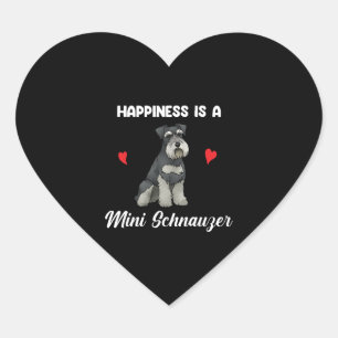 Pegatina En Forma De Corazón La Felicidad Es Un Mini Schnauzer