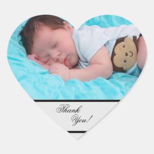 Pegatina En Forma De Corazón La invitación del bebé le agradece