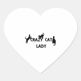 Pegatina En Forma De Corazón La loca dama del gato