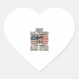 Pegatina En Forma De Corazón La Mejor Camiseta Patriótica para Perro de Papá Ra