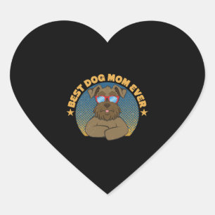 Pegatina En Forma De Corazón La mejor madre del perro jamás en miniatura Schnau