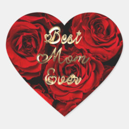 Pegatina En Forma De Corazón La mejor madre que ha conocido la floral de rosas
