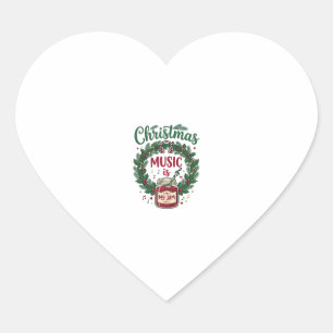Pegatina En Forma De Corazón La música de Navidad es un jarrón de piña de Navid