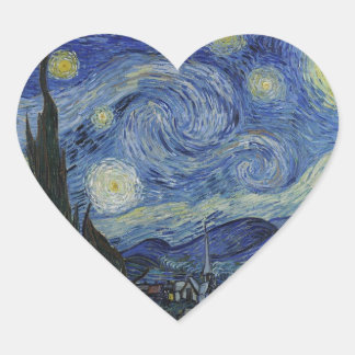Pegatina En Forma De Corazón La noche estrellada de Van Gogh