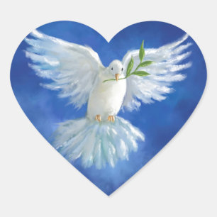 Pegatina En Forma De Corazón La paloma de la libertad, la paz en la tierra