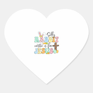 Pegatina En Forma De Corazón La Pascua De Rabbit Silly Es Para Jesucristo Conej