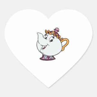 Pegatina En Forma De Corazón La Princesa y la Bestia