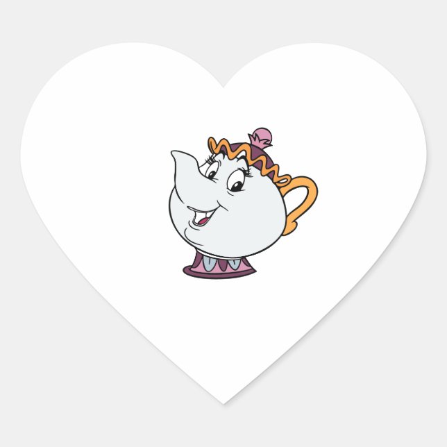 Pegatina En Forma De Corazón La Princesa y la Bestia (Anverso)