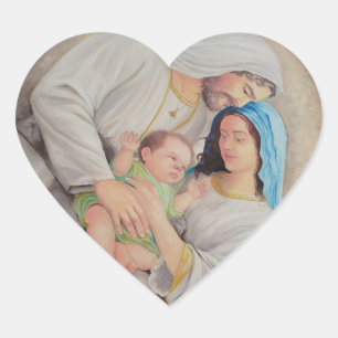 Pegatina En Forma De Corazón La Sagrada Familia: Retrato del Amor Divino