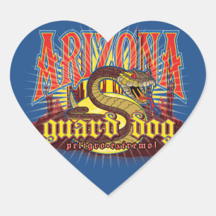 Pegatina En Forma De Corazón La serpiente de Arizona en guardia