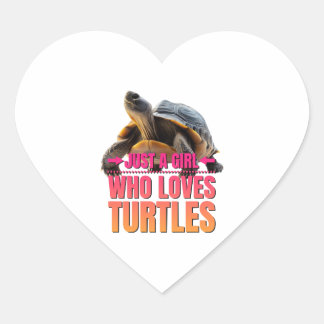 Pegatina En Forma De Corazón La tortuga es sólo un Chica que ama a las tortugas