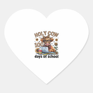 Pegatina En Forma De Corazón La vaca sagrada 100 días de escuela 100 días de ed