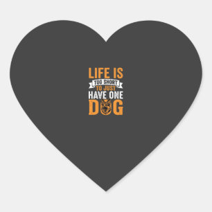 Pegatina En Forma De Corazón La vida es demasiado corta Gráfico de amante de lo