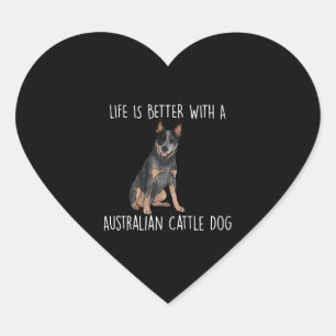 Pegatina En Forma De Corazón La Vida Es Mejor Con Un Ganado Australiano