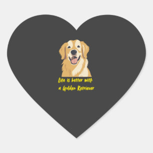 Pegatina En Forma De Corazón La vida es mejor con un Golden Retriever � Amante 