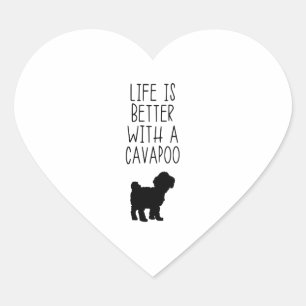 Pegatina En Forma De Corazón La Vida Es Mejor Con Una Cavapoo