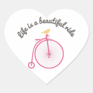 Pegatina En Forma De Corazón La vida es un paseo hermoso