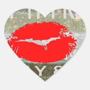 Pegatina En Forma De Corazón Labios frescos, vibraciones que aumentan: 'Manténg