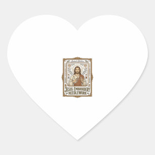Pegatina En Forma De Corazón Labor de aguja bordada Jesús Labor de aguja bordad