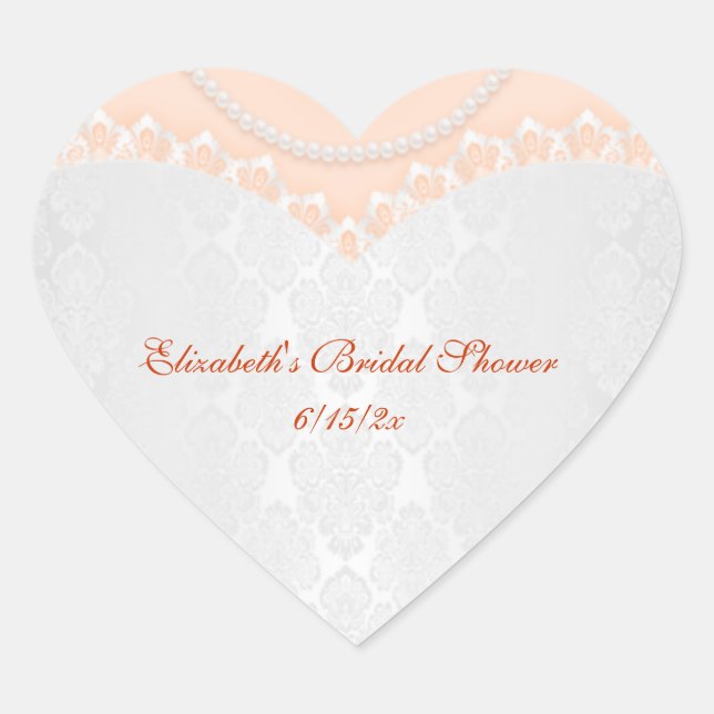 Pegatina En Forma De Corazón Lacy Boda Gown (Anverso)