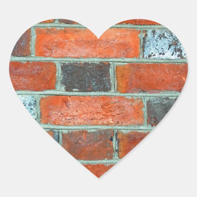 Pegatina En Forma De Corazón Ladrillo (Anverso)