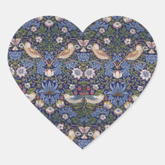 Pegatina En Forma De Corazón Ladrón de fresa por William Morris